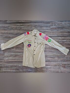 Vintage Men's Long Sleeve Boy Scouts Of America With Red Shoulder Loops